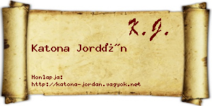 Katona Jordán névjegykártya