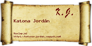 Katona Jordán névjegykártya